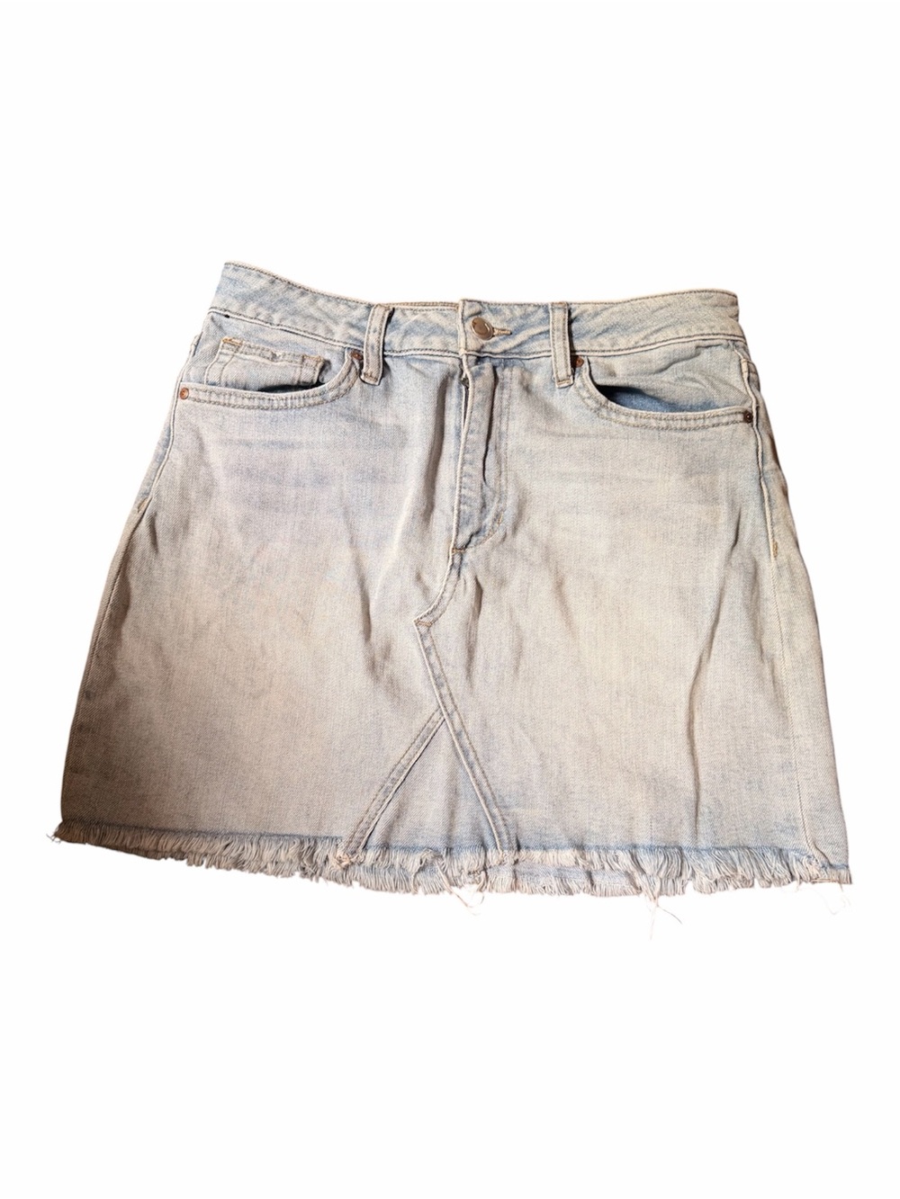 Joe's Jeans Light Blue Denim Mini Skirt with Frayed Hem